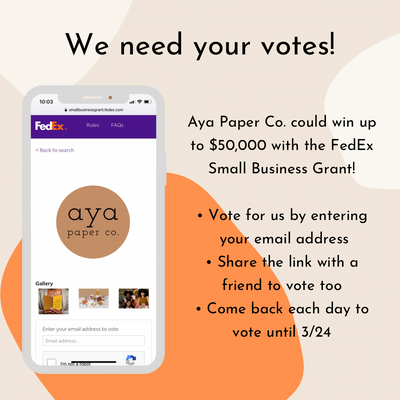 We Need Your Vote: Help us win a $50,000 FexEx Small Business Grant!