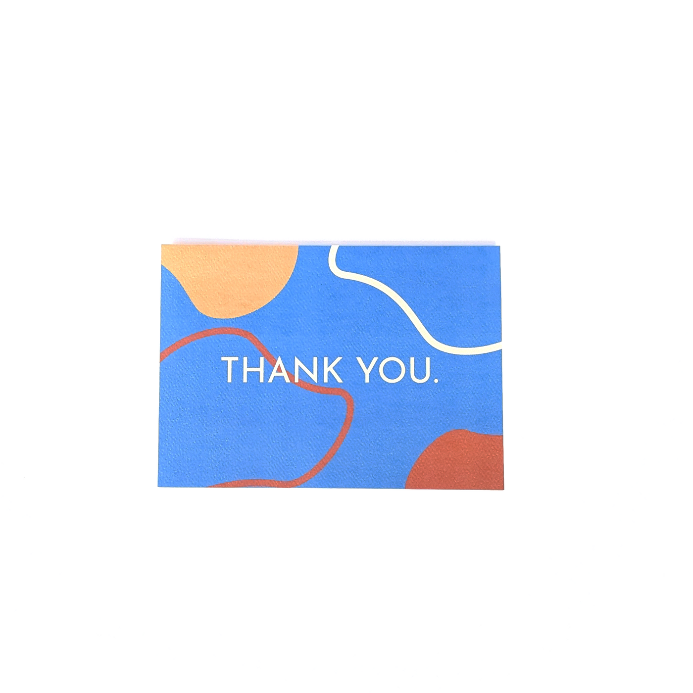 blue "Retro Thank You Card" with an abstract illustration that reads "Thank You" in white text and simple font