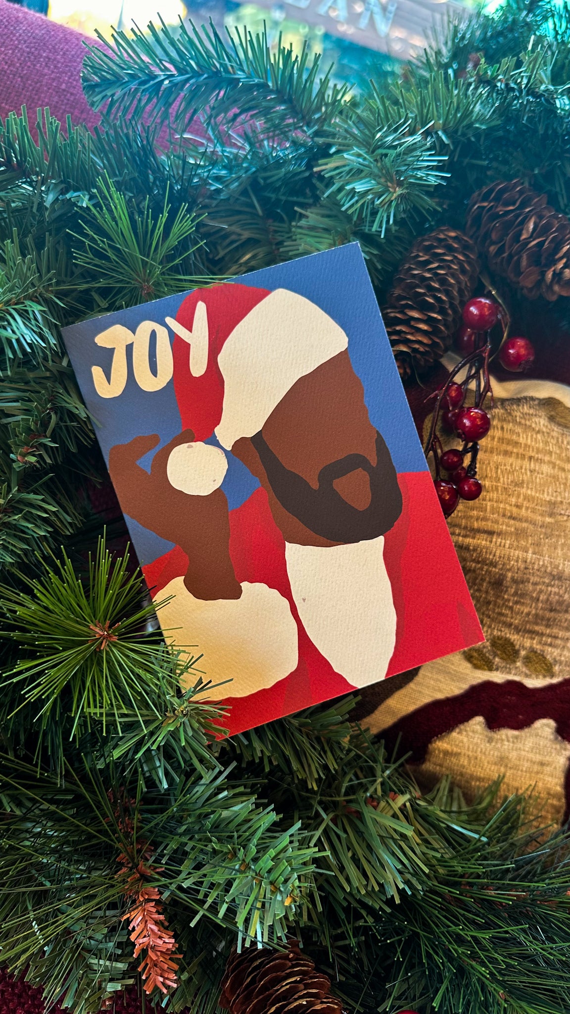 Black Santa Holiday Card