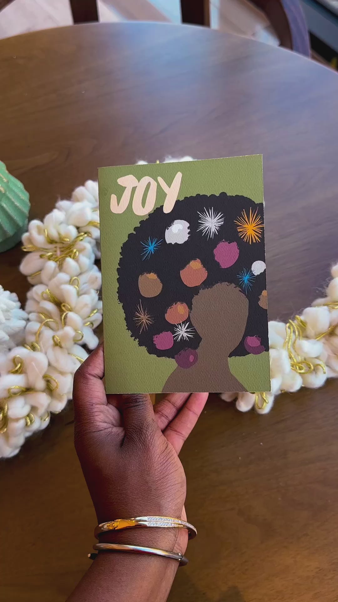 Afro Ornaments Holiday Card