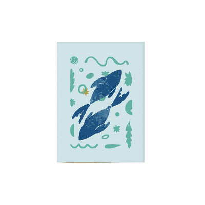 light pisces astrology greeting card with Pisces fish illustration on the cover.