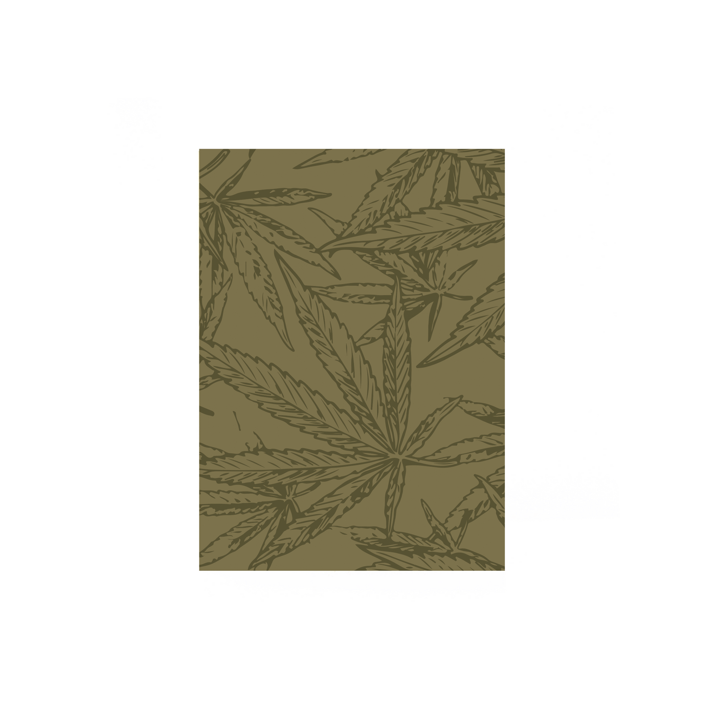green happy holidaze card with marijuana leaf illustrations